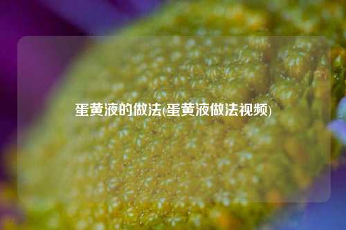 蛋黄液的做法(蛋黄液做法视频)