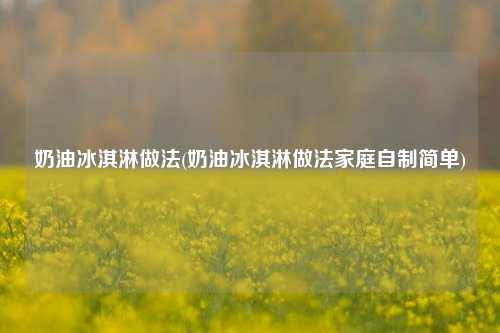 奶油冰淇淋做法(奶油冰淇淋做法家庭自制简单)