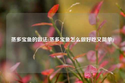 蒸多宝鱼的做法(蒸多宝鱼怎么做好吃又简单)
